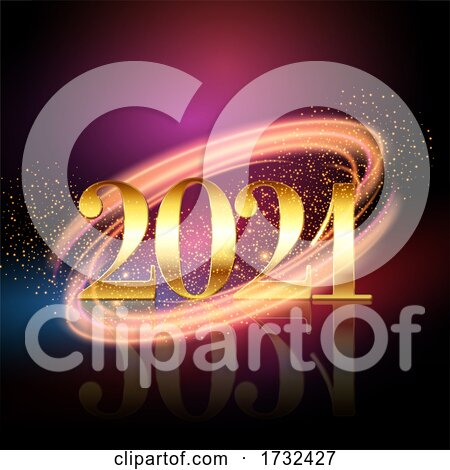 Happy New Year Background with Gold Numbers and Sparkles by KJ Pargeter