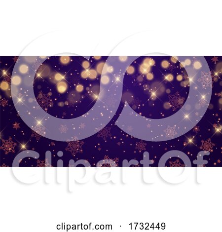 Christmas Banner Design with Stars and Bokeh Lights by KJ Pargeter