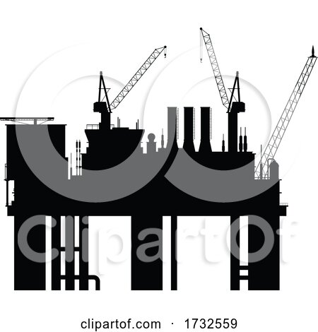 Silhouetted Refinery by Vector Tradition SM