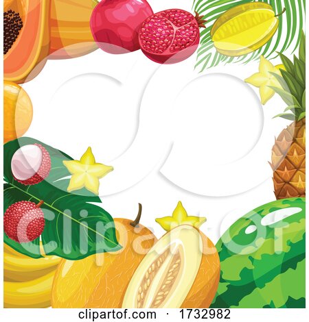 Tropical Fruit Border by Vector Tradition SM