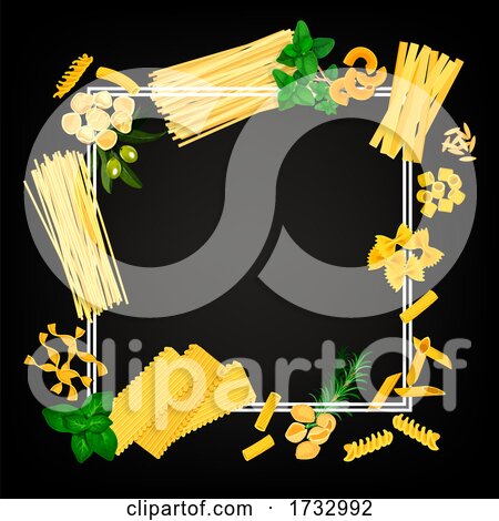 Pasta Border on Black by Vector Tradition SM