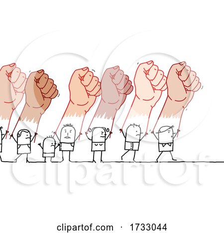Stick People Holding up Giant Fists by NL shop