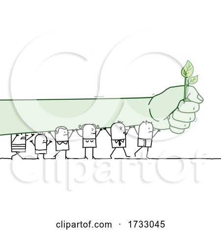 Stick People Carrying a Giant Green Fist by NL shop