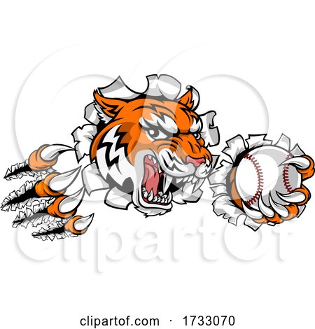 Tiger Tennis Player Animal Sports Mascot by AtStockIllustration