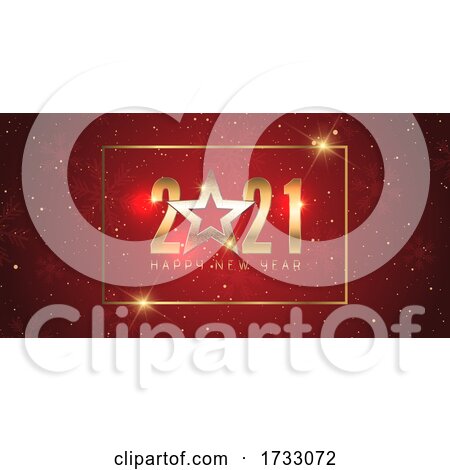 Gold and Red Happy New Year Banner Design by KJ Pargeter