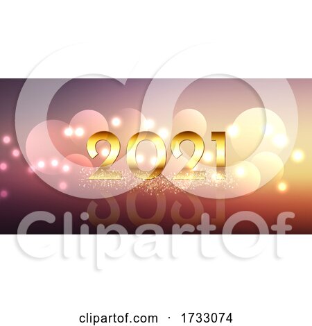 Happy New Year Banner Design with Glittery Gold Design by KJ Pargeter