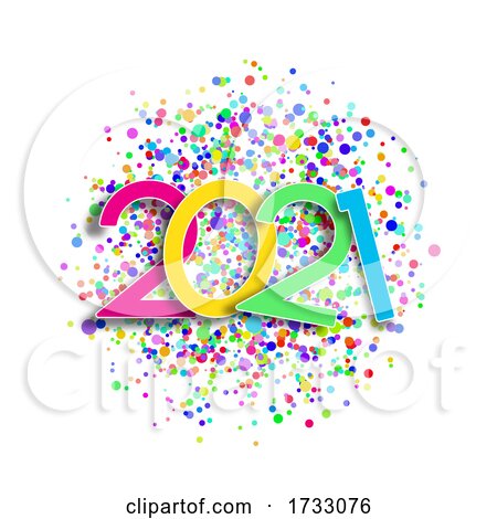 Happy New Year Background with Colourful Confetti by KJ Pargeter