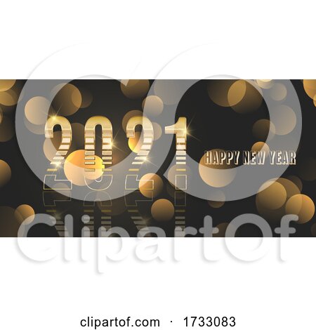 Happy New Year Banner with Metallic Gold Design by KJ Pargeter