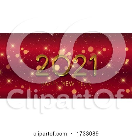 Red and Gold Happy New Year Banner 0312 by KJ Pargeter