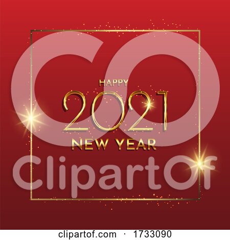 Glittery Gold Happy New Year Background by KJ Pargeter