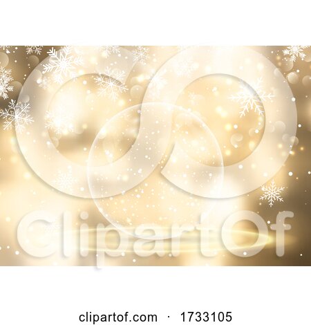 Golden Snow Globe on Christmas Background by KJ Pargeter