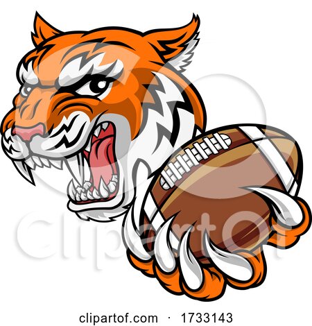 Tiger American Football Player Sports Mascot by AtStockIllustration