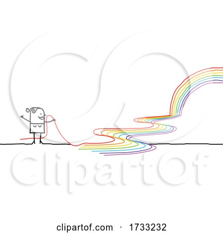 Stick Woman with a Rainbow by NL shop