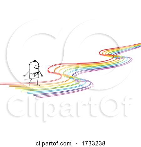 Stick Man Walking on a Rainbow by NL shop