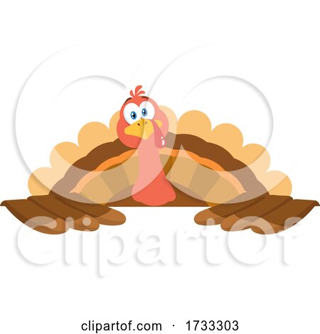 Turkey Bird over a Sign by Hit Toon