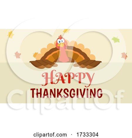 Turkey Bird over a Happy Thanksgiving Greeting by Hit Toon