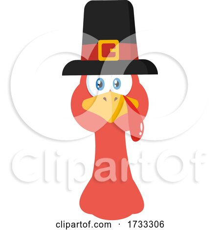 Turkey Bird Face with a Pilgrim Hat by Hit Toon