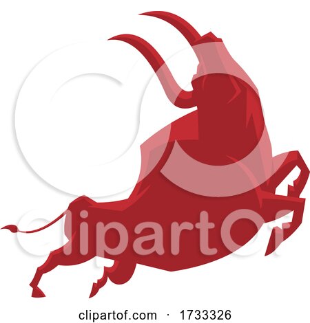 Graceful Red Ox or Bull by Hit Toon