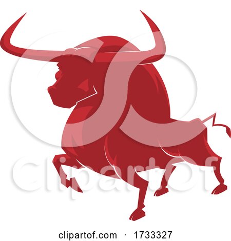 Strutting Red Ox or Bull by Hit Toon