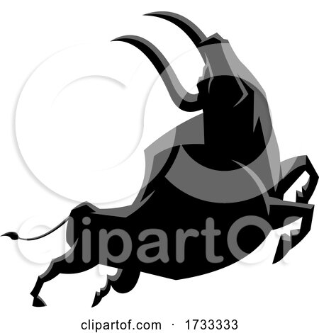 Graceful Black Ox or Bull by Hit Toon