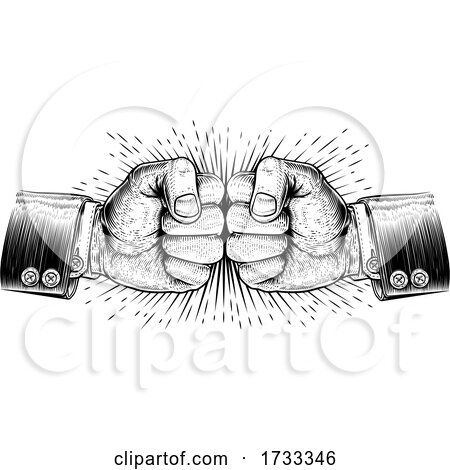 Fists Punching Business Vintage Style Concept by AtStockIllustration