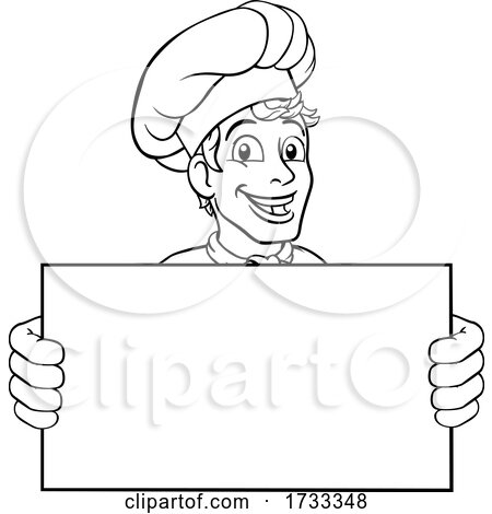 Chef Cook Baker Sign Cartoon by AtStockIllustration