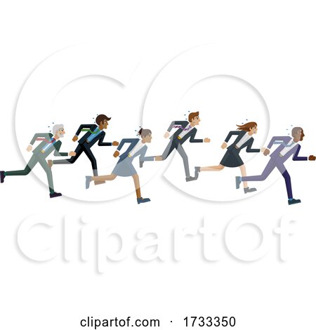 Business People Running Race Competition Concept by AtStockIllustration