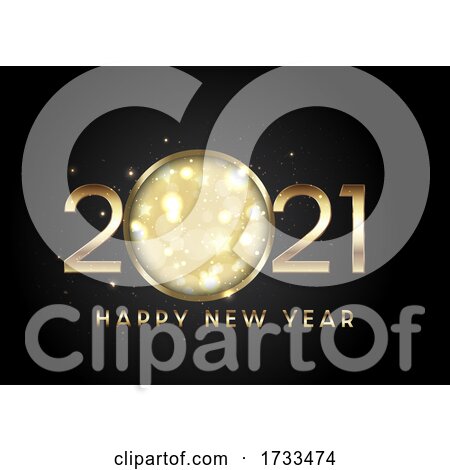 Metallic Happy New Year Background by KJ Pargeter