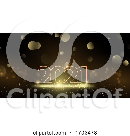 Glittery Happy New Year Banner by KJ Pargeter