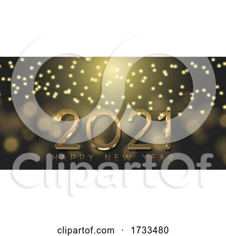 Gold and Black Happy New Year Design 0212 by KJ Pargeter