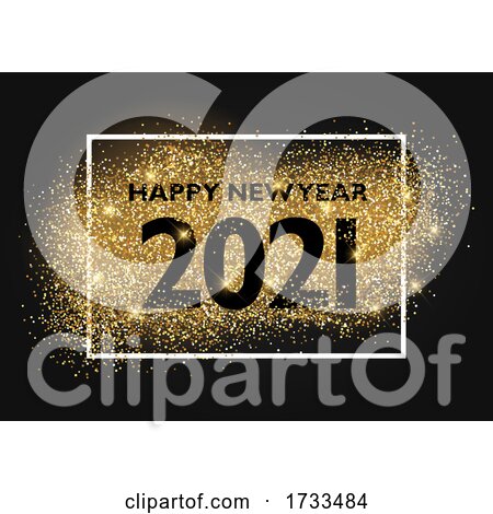 Happy New Year Background with Glittery Gold Design by KJ Pargeter