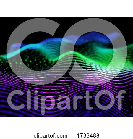 3D Abstract Background with Flowing Lines and Particles by KJ Pargeter