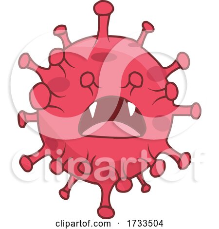 Cartoon Red Corona Virus Monster by mayawizard101