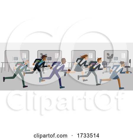Business People Running Race Competition Concept by AtStockIllustration
