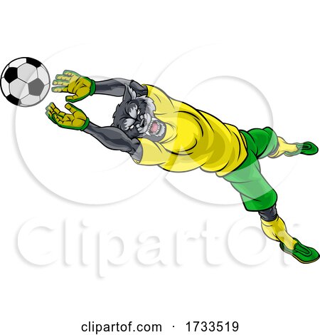Wolf Soccer Football Player Animal Sports Mascot by AtStockIllustration