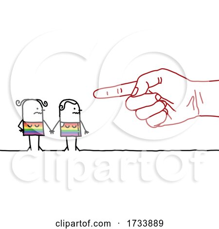 Hand Pointing at a Lesbian Stick Couple by NL shop