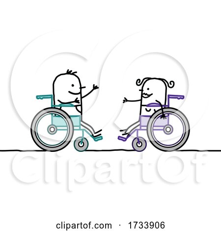 Handicap Stick People in Wheelchairs by NL shop