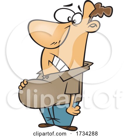 Clipart Cartoon Man with a Pot Belly by toonaday