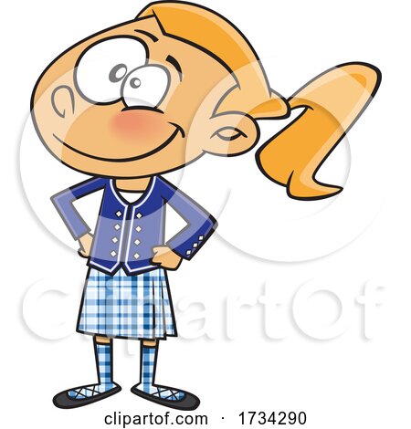 Clipart Cartoon Scottish Girl by toonaday
