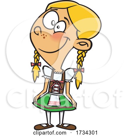 Clipart Cartoon German Girl by toonaday