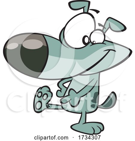 Clipart Cartoon Dog Showing an Ankle Tattoo by toonaday