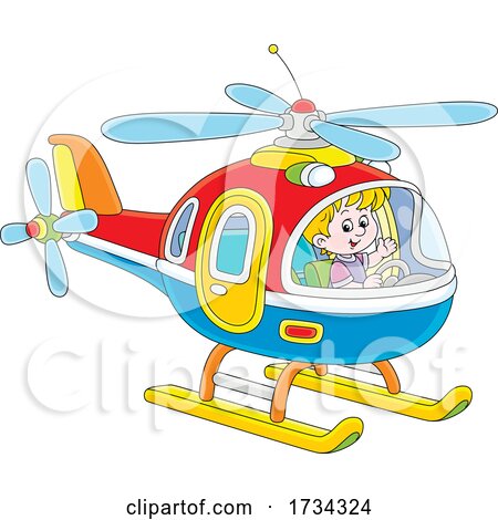 Little Boy Piloting a Helicopter by Alex Bannykh