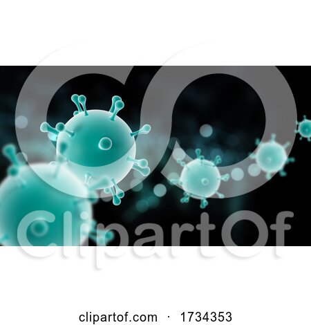 3D Medical Banner with Abstract Virus Cells by KJ Pargeter