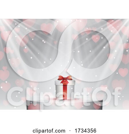 Valentines Day Background with Gift Under Spotlights by KJ Pargeter