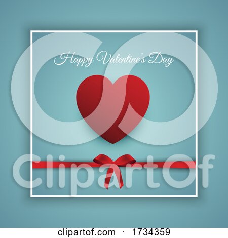Happy Valentines Day Background with Red Ribbon by KJ Pargeter