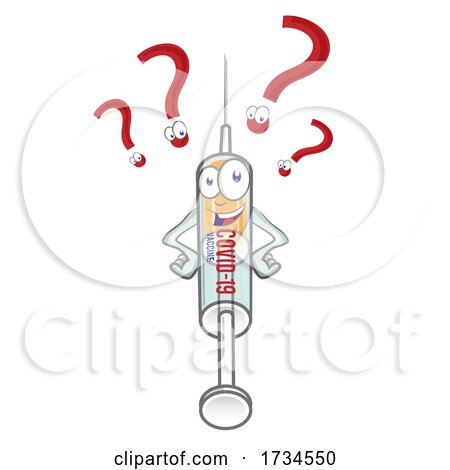 Covid Vaccine Syringe with Question Marks by Domenico Condello