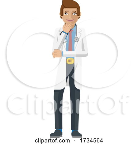 Young Medical Doctor Cartoon Mascot by AtStockIllustration