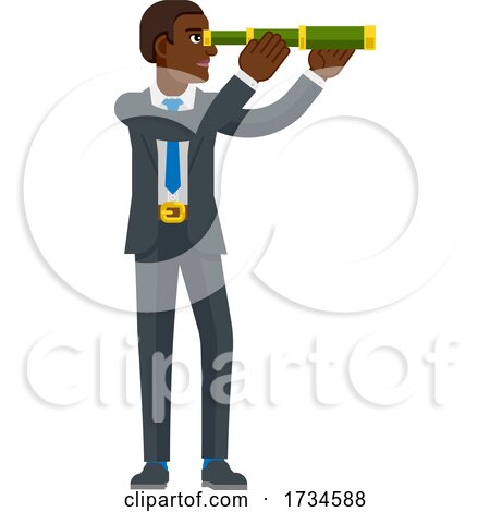 Telescope Spyglass Character Business Concept by AtStockIllustration