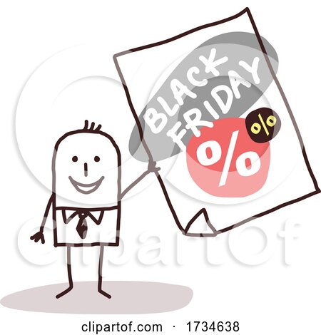 Stick Man with a Black Friday Sale Ad by NL shop