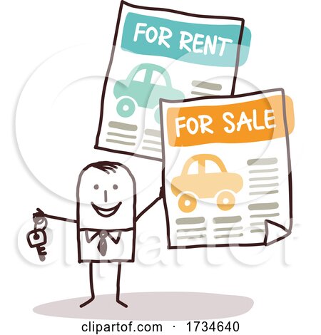 Stick Man Offering Cars for Rent or Sale by NL shop